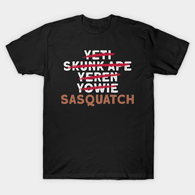 Yeti - Skunk Ape - Yeren -  Yowie - Sasquatch - Bigfoot T-Shirt by Anassein.os